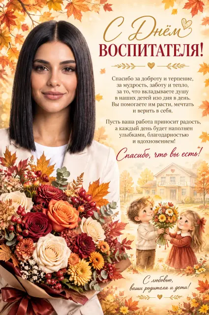 Открытка ко Дню воспитателя